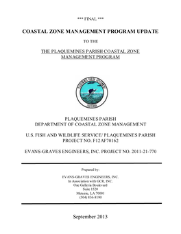Coastal Zone Management Program Update