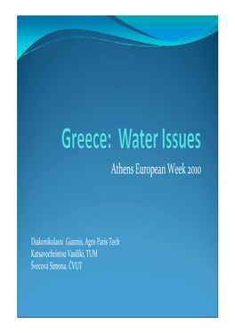 Greece: Water Issues 1 Union of Municipal Companies Providing Water