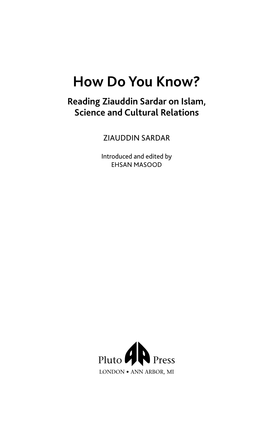 How Do You Know? Reading Ziauddin Sardar on Islam, Science and Cultural Relations