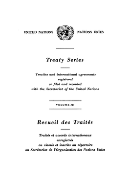 Treaty Series Recueil Des Traites