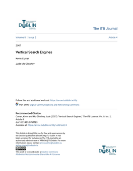 Vertical Search Engines