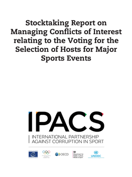 Stocktaking Report on Managing Conflicts of Interest Relating to The