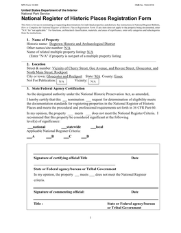 National Register of Historic Places Registration Form