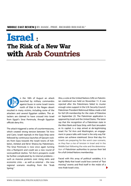 Israel : the Risk of a New War with Arab Countries