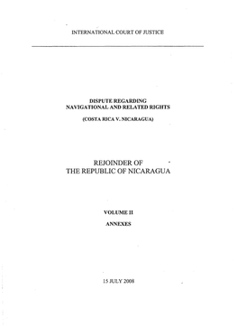 Rejoinder of the Republic of Nicaragua