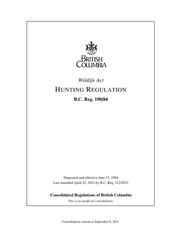 Hunting Regulation B.C