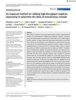 An Improved Method for Utilizing High‐Throughput Amplicon Sequencing to Determine the Diets of Insectivorous Animals