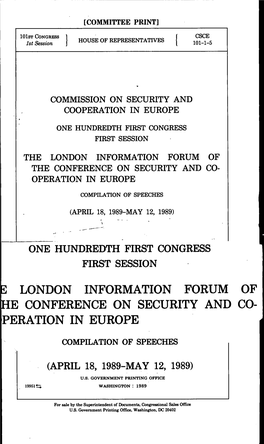 The London Information Forum of the CSCE 1989