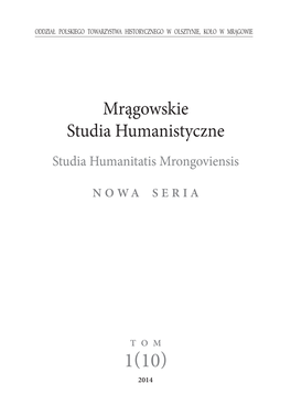 Mrągowskie Studia Humanistyczne Studia Humanitatis Mrongoviensis
