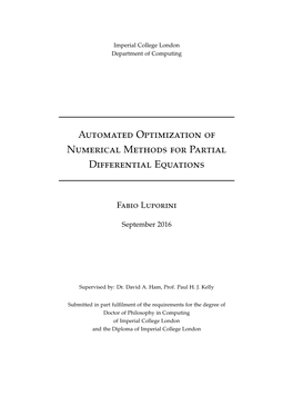 Automated Optimization of Numerical Methods for Partial Differential Equations