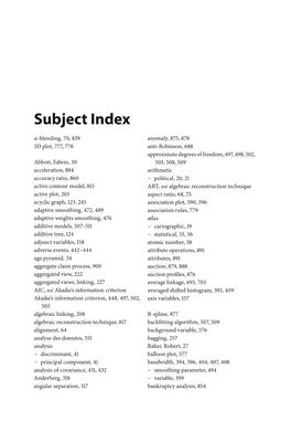 Subject Index