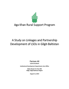 A Study on Linkages and Partnership Development of Lsos in Gilgit-Baltistan