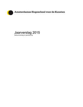 Jaarverslag 2015 Bestuursverslag En Jaarrekening