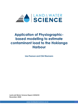 Based Modelling to Estimate Contaminant Load to the Hokianga Harbour