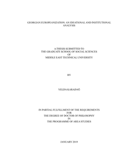 Georgian Europeanization: an Ideational and Institutional Analysis