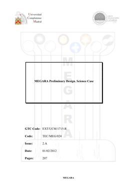 01/02/2012 Pages: 207 MEGARA Preliminary Design. Science Case