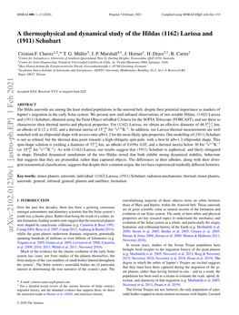 A Thermophysical and Dynamical Study of the Hildas (1162) Larissa and (1911) Schubart