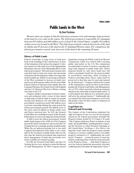 Public Lands in the West