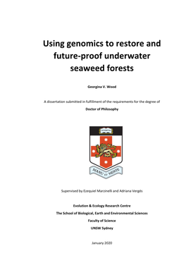 Using Genomics to Restore and Future-Proof Underwater Seaweed Forests