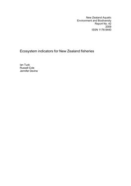 Ecosystem Indicators for New Zealand Fisheries