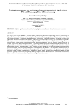 Tracking Dynamic Changes and Monitoring Socioeconomic Parameters in Algeria Between 1993 and 2012, Using Nighttime Light Remote Sensing