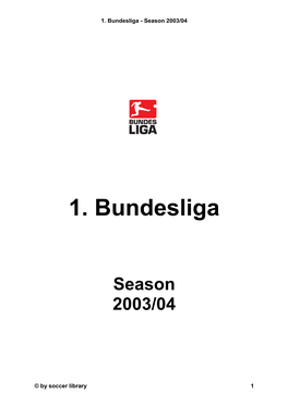 1. Bundesliga - Season 2003/04