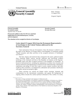 General Assembly Security Council Seventieth Session Seventy-First Year Agenda Items 35 and 40