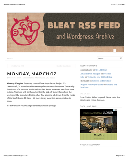 Monday, March 02 | the Bleat