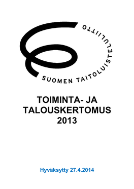 Toiminta- Ja Talouskertomus 2013