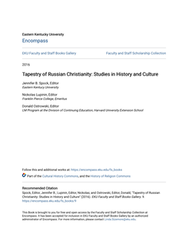 The Tapestry of Russian Christianity: Studies in History and Culture