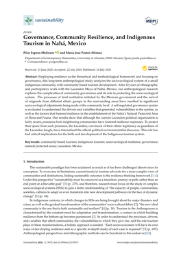 Governance, Community Resilience, and Indigenous Tourism in Nahá, Mexico