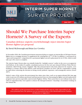 Should We Purchase Interim Super Hornets? a Survey of the Experts