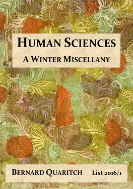 Human Sciences a Winter Miscellany