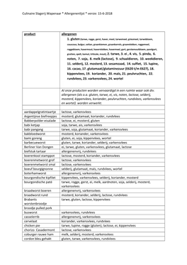 15-6-2018 Product Allergenen Noten, 7. Soja, 8. Melk