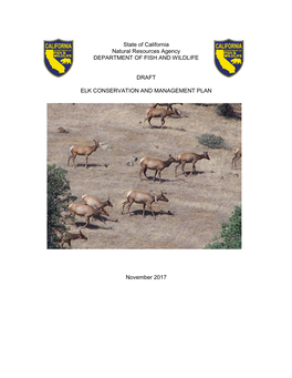 Draft Elk Conservation and Management Plan