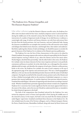 6. “The Neufiesme Livre, Thomas Crecquillon, and the Chanson-Response Tradition”