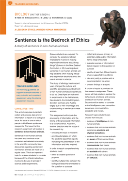 Sentience Is the Bedrock of Ethics a Study of Sentience in Non-Human Animals