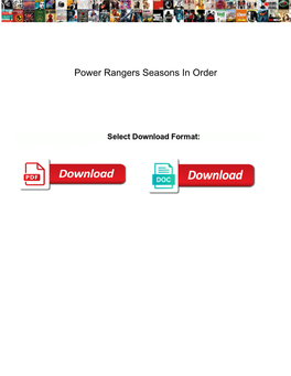 Power Rangers Seasons in Order