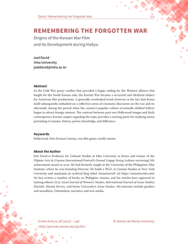 Remembering the Forgotten War 112