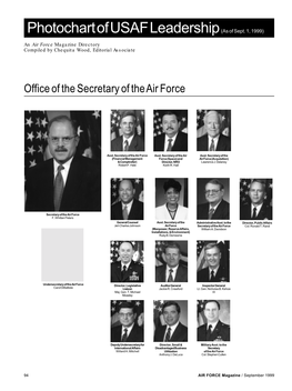 Photochart of USAF Leadership (As of Sept. 1, 1999)