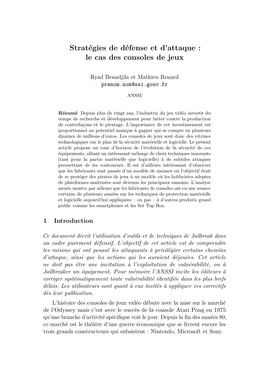 Stratégies De Défense Et D'attaque : Le Cas Des Consoles De Jeux