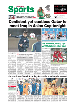 Confident Yet Cautious Qatar to Meet Iraq in Asian Cup Tonight