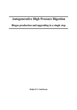 Autogenerative High Pressure Digestion