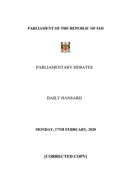 Parliamentary Debates Daily Hansard