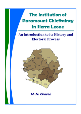 The Institution of Paramount Chieftaincy in Sierra Leone