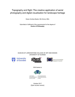 Topography and Flight: the Creative Application of Aerial Photography and Digital Visualisation for Landscape Heritage