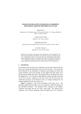 Field Investigation on Regional Sediment Movement Around the Shounan Coast