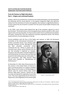 From Air Hostess to Flight Attendant: Part 1 - Origins and Restricted Freedom