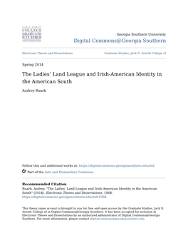 The Ladies' Land League and Irish-American Identity in The