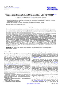 Tracing Back the Evolution of the Candidate LBV HD 168625?,?? L